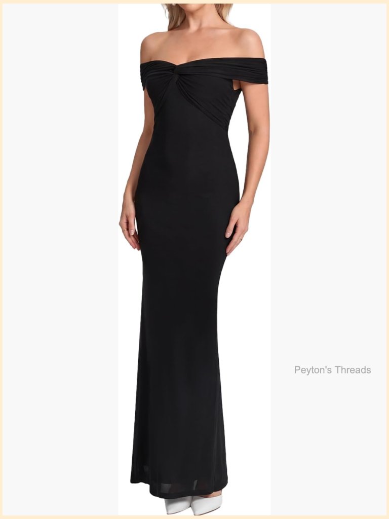 Off Shoulder Floral Mesh Bodycon Corset Twist Maxi Dress
